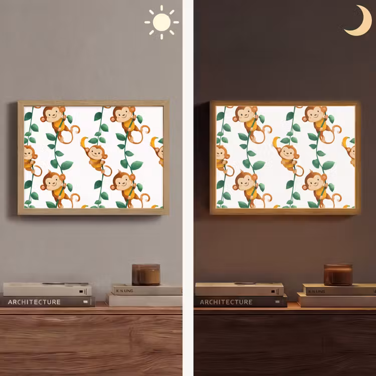 Lightbox - Wandlamp - Apen - Lianen - Kleurrijk — 6