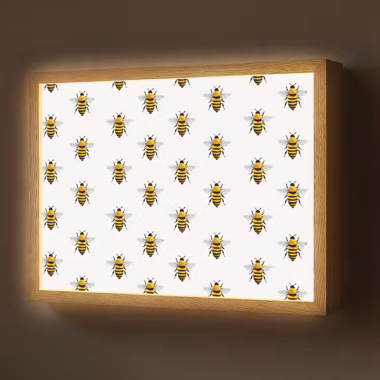 Lightbox - Wandlamp - Bijen - Tijdloos - Wit — 1
