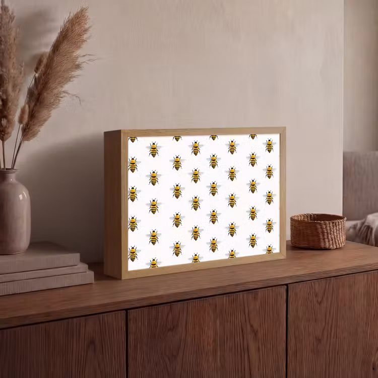Lightbox - Wandlamp - Bijen - Tijdloos - Wit — 4