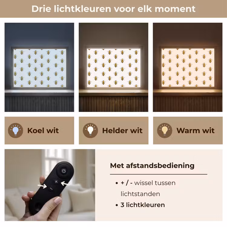 Lightbox - Wandlamp - Bijen - Tijdloos - Wit — 8