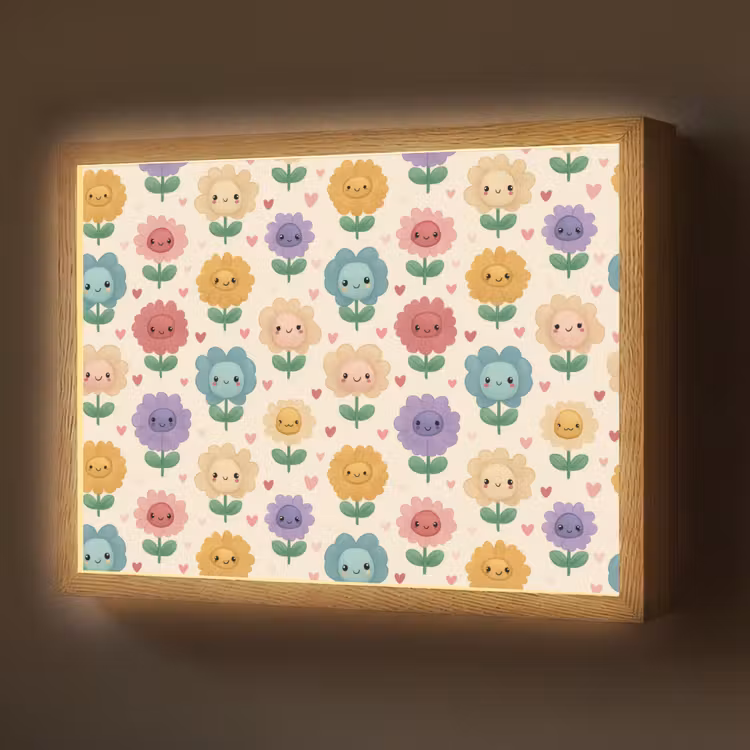 Lightbox - Wandlamp - Bloemen - Hartjes - Kleurrijk — 1