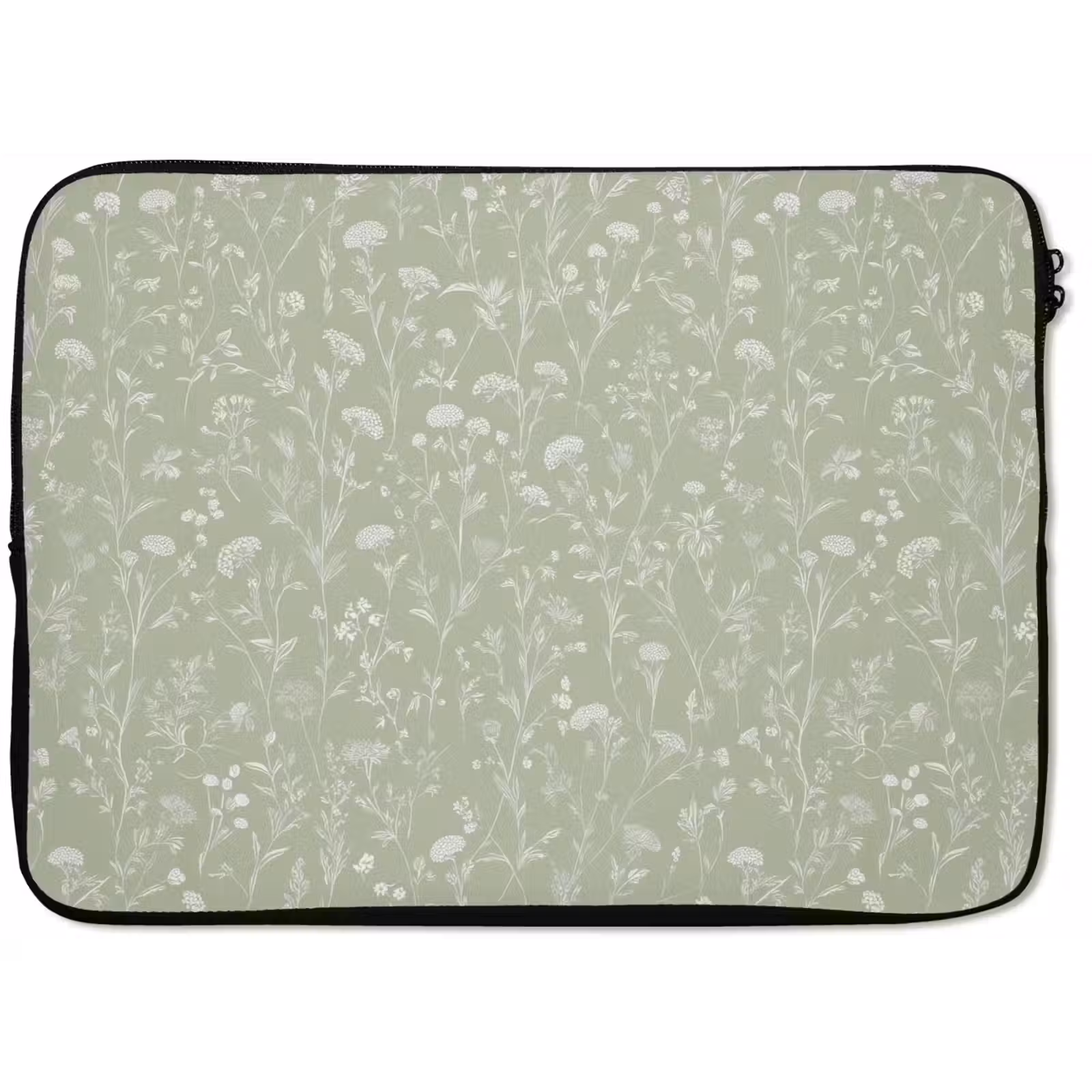 Laptophoes - Bloemen - Patroon - Groen — 1