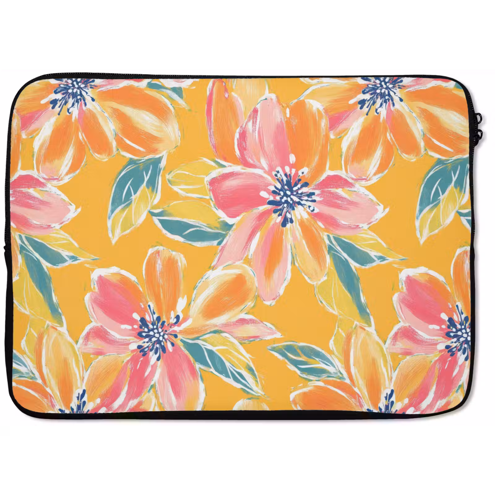 Laptophoes - Textuur - Bloemen - Kleurrijk — 1