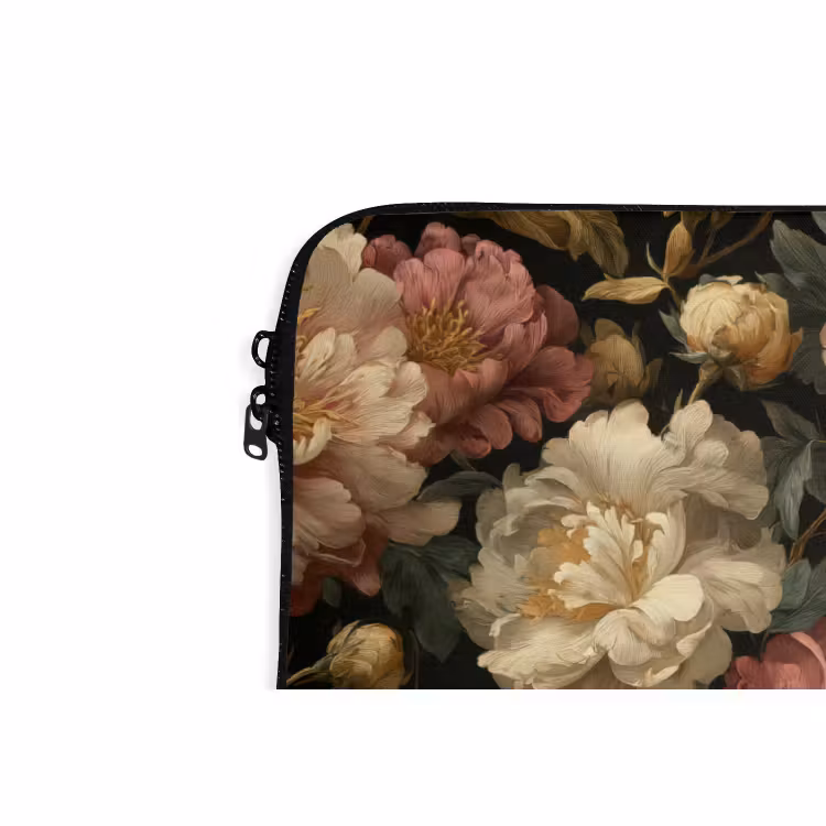 Laptophoes - Bloemen - Barok - Patroon - Roze - Crème — 6