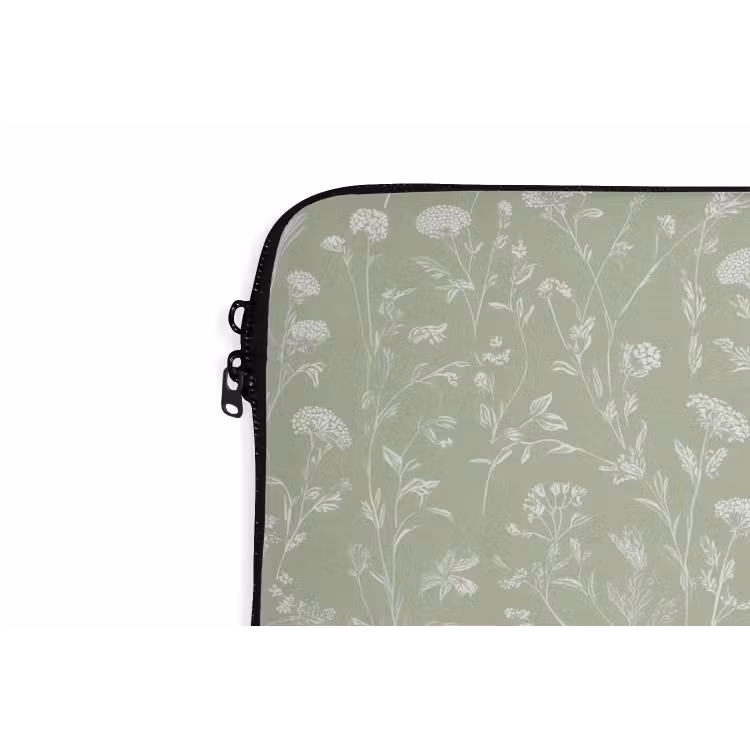 Laptophoes - Bloemen - Patroon - Groen — 6