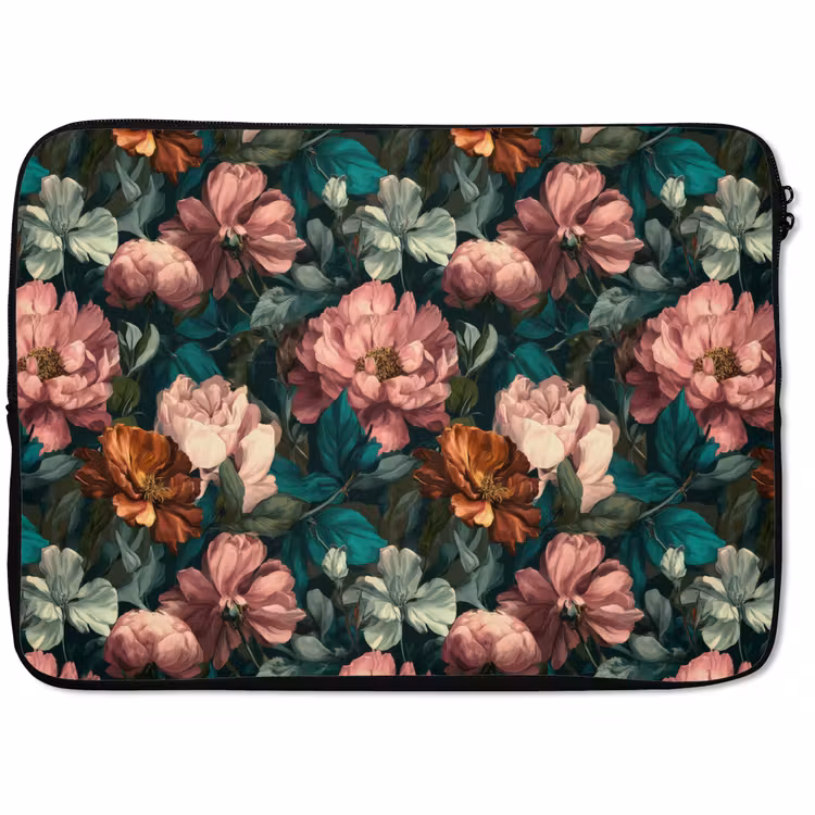 Laptophoes - Bloemen - Schilderachtig - Patroon - Roze — 1
