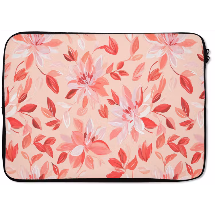 Laptophoes - Botanisch - Bloemen - Rood — 1
