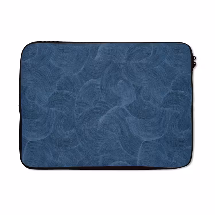 Laptophoes - Golven - Textuur - Patroon - Blauw — 5