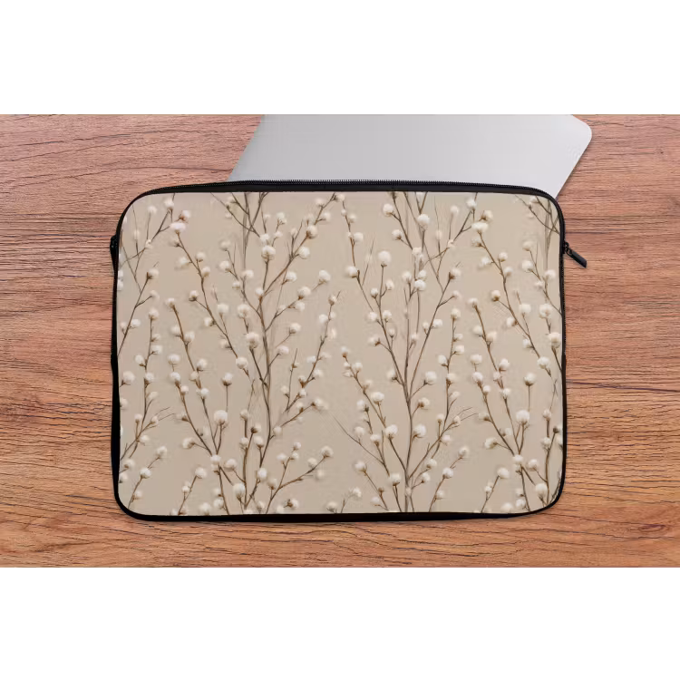 Laptophoes - Katoen - Natuur - Taupe — 2