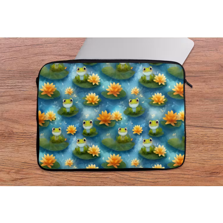 Laptophoes - Kikker - Lelies - Groen — 2