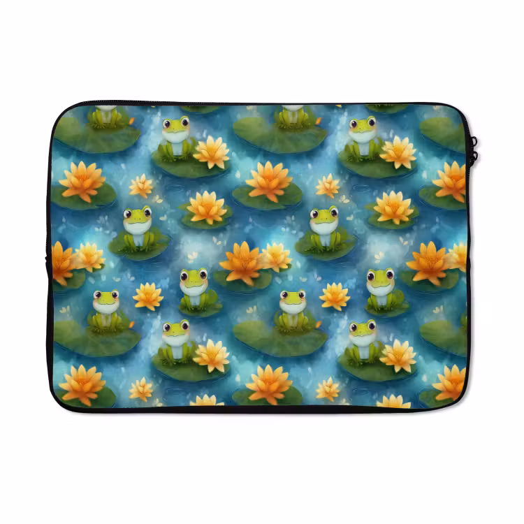 Laptophoes - Kikker - Lelies - Groen — 5