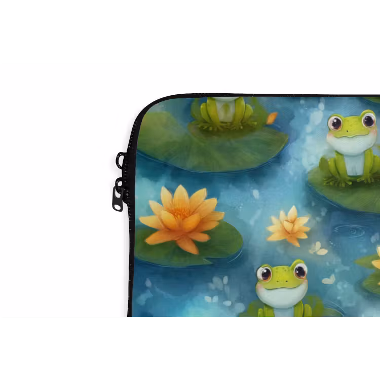 Laptophoes - Kikker - Lelies - Groen — 6