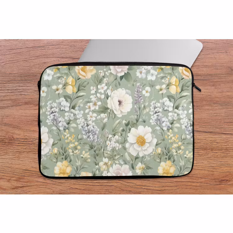 Laptophoes - Klassiek - Bloemenpatroon - Kleurrijk — 2