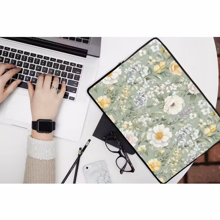Laptophoes - Klassiek - Bloemenpatroon - Kleurrijk — 3
