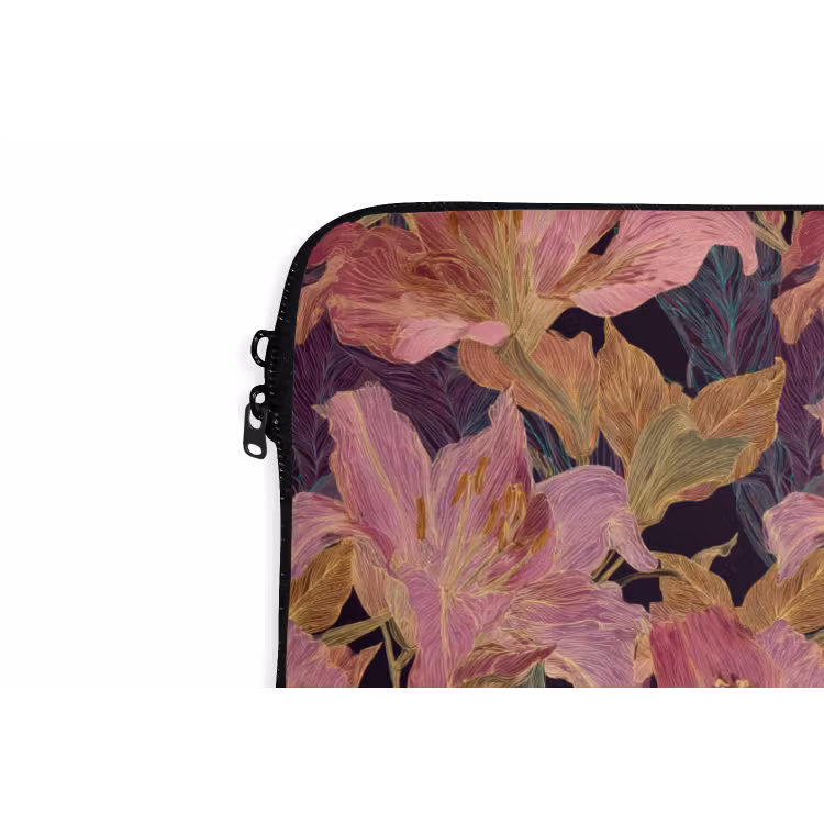 Laptophoes - Lelies - Patroon - Roze - Goud — 6