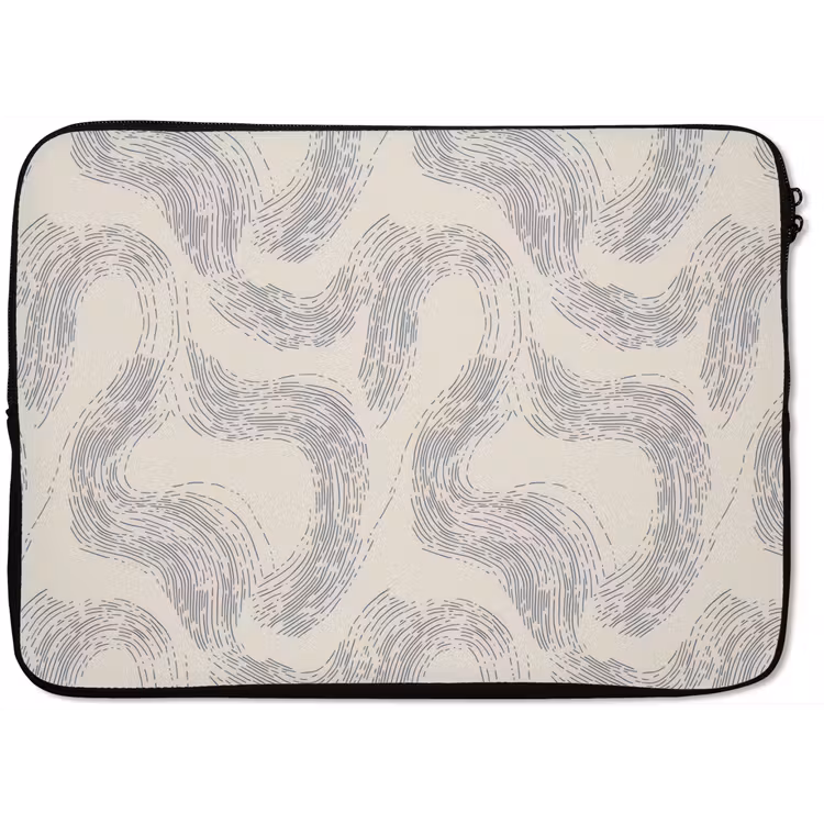 Laptophoes - Lijnen - Patroon - Beige - Minimalistisch — 1