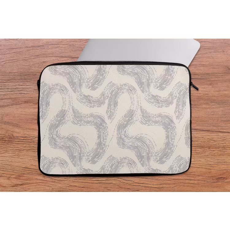 Laptophoes - Lijnen - Patroon - Beige - Minimalistisch — 2