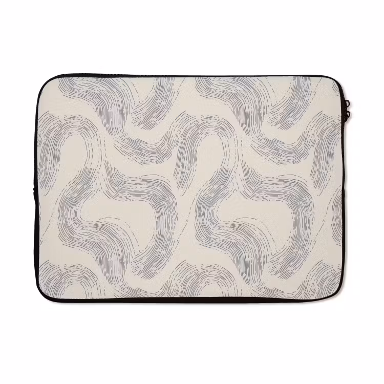 Laptophoes - Lijnen - Patroon - Beige - Minimalistisch — 5
