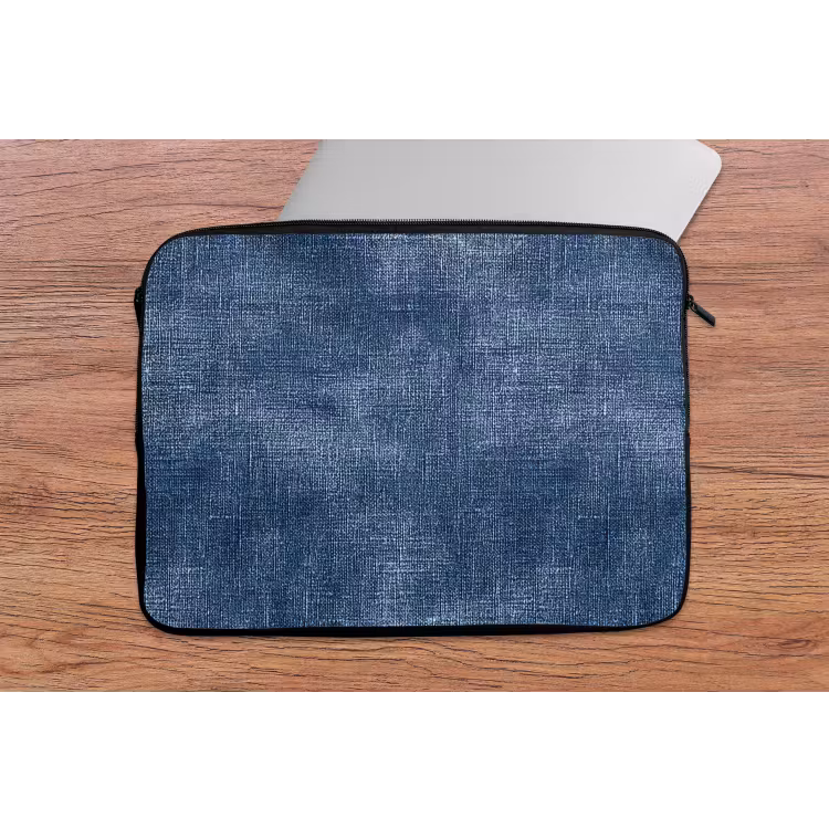 Laptophoes - Linnen - Textuur - Patroon - Denim - Rustiek — 2