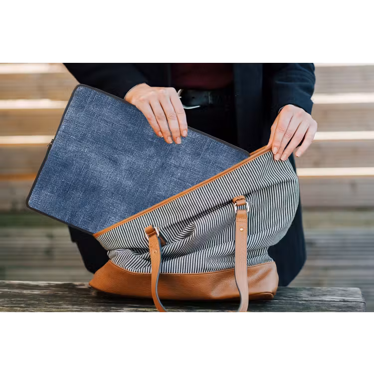 Laptophoes - Linnen - Textuur - Patroon - Denim - Rustiek — 4