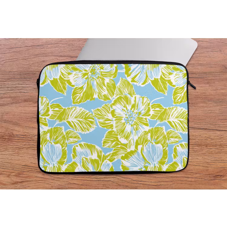 Laptophoes - Modern - Bloemen - Groen — 2