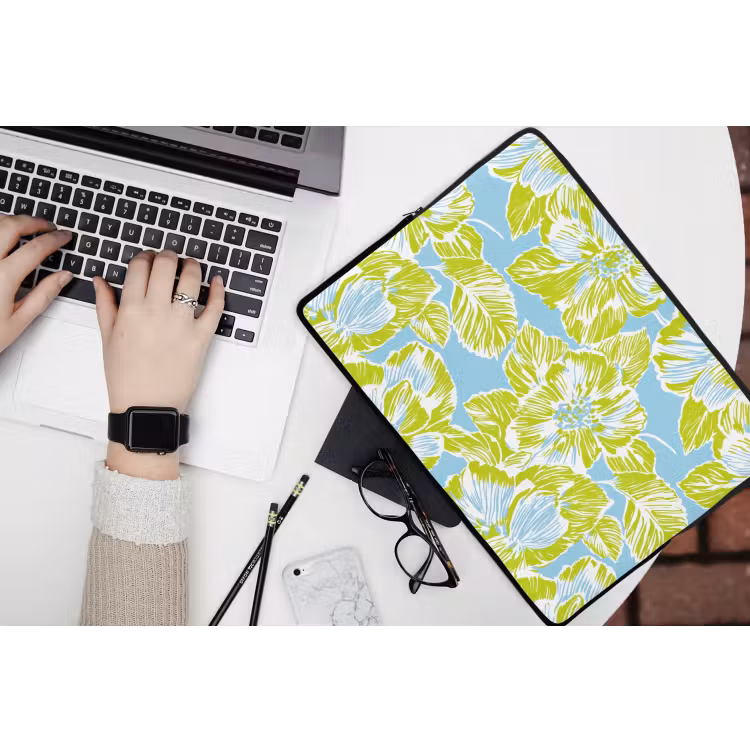 Laptophoes - Modern - Bloemen - Groen — 3