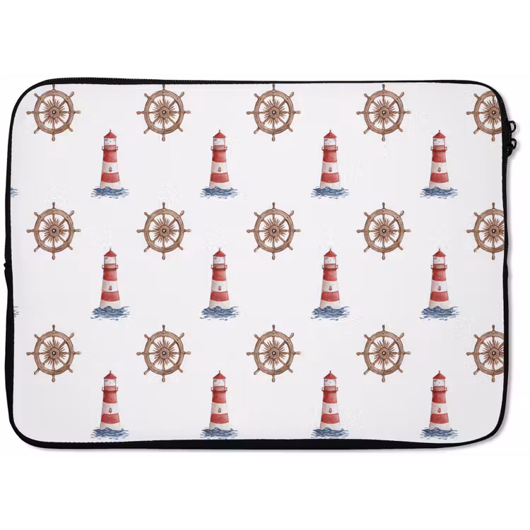 Laptophoes - Nautisch - Klassiek - Rood — 1
