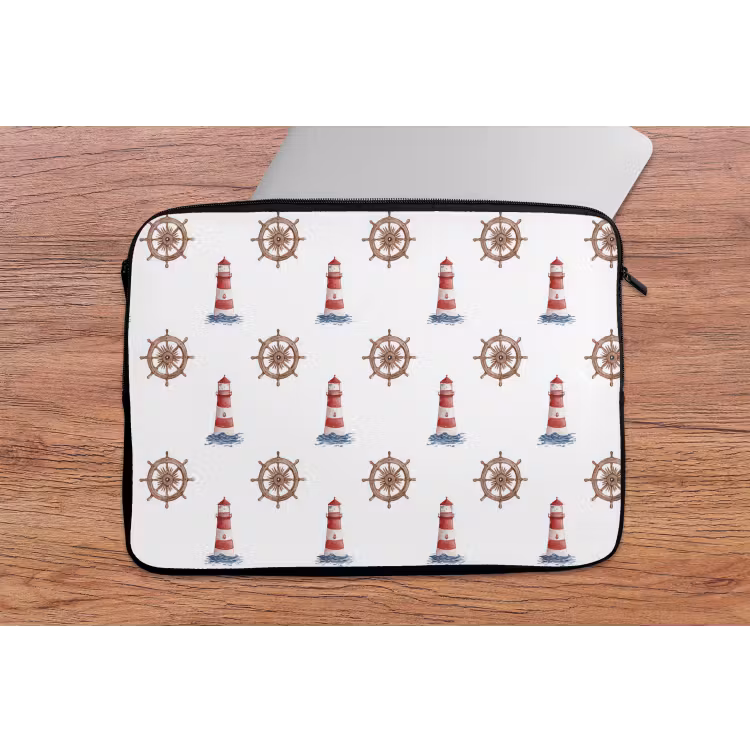 Laptophoes - Nautisch - Klassiek - Rood — 2