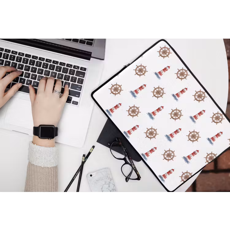 Laptophoes - Nautisch - Klassiek - Rood — 3