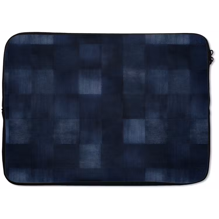 Laptophoes - Patroon - Ruit - Marineblauw — 1