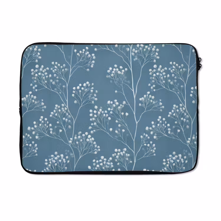 Laptophoes - Takken - Bessen - Patroon - Lichtblauw — 5