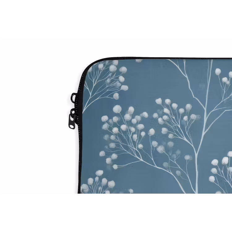 Laptophoes - Takken - Bessen - Patroon - Lichtblauw — 6