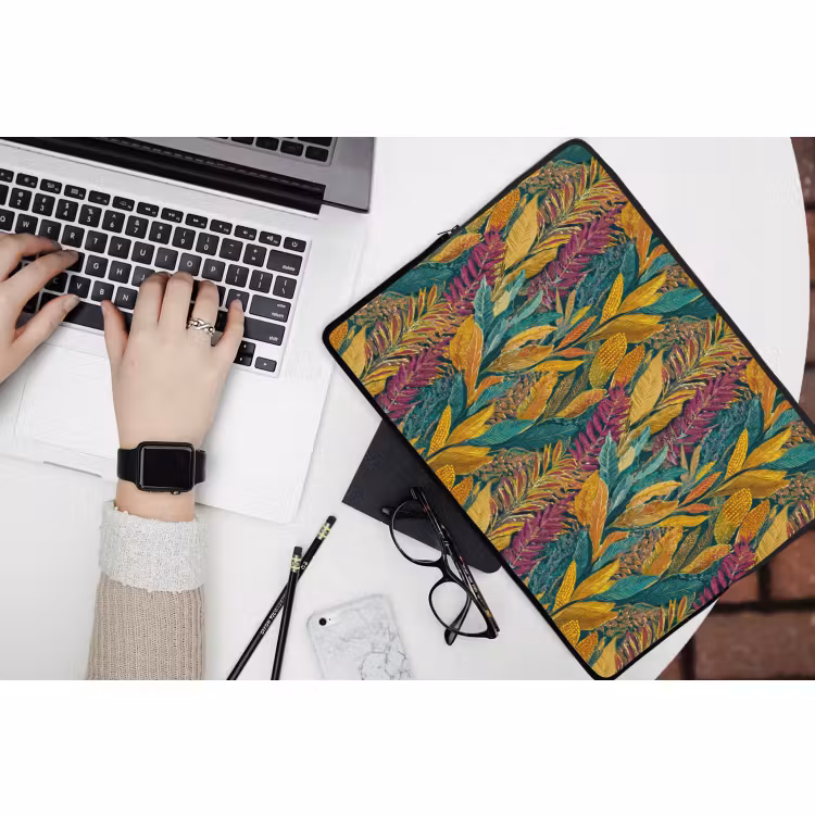 Laptophoes - Tropische - Botanisch - Patroon - Kleurrijk - Exotisch — 3
