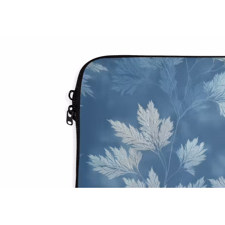 Laptophoes - Varen - Botanisch - Patroon - Grijsblauw — 6
