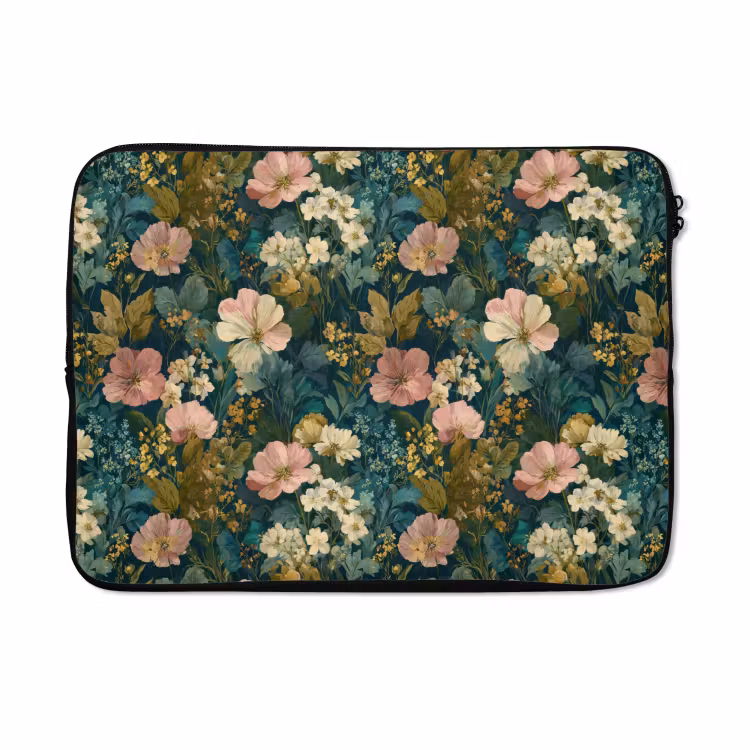 Laptophoes - Wilde bloemen - Botanisch - Patroon - Roze - Romantisch — 5