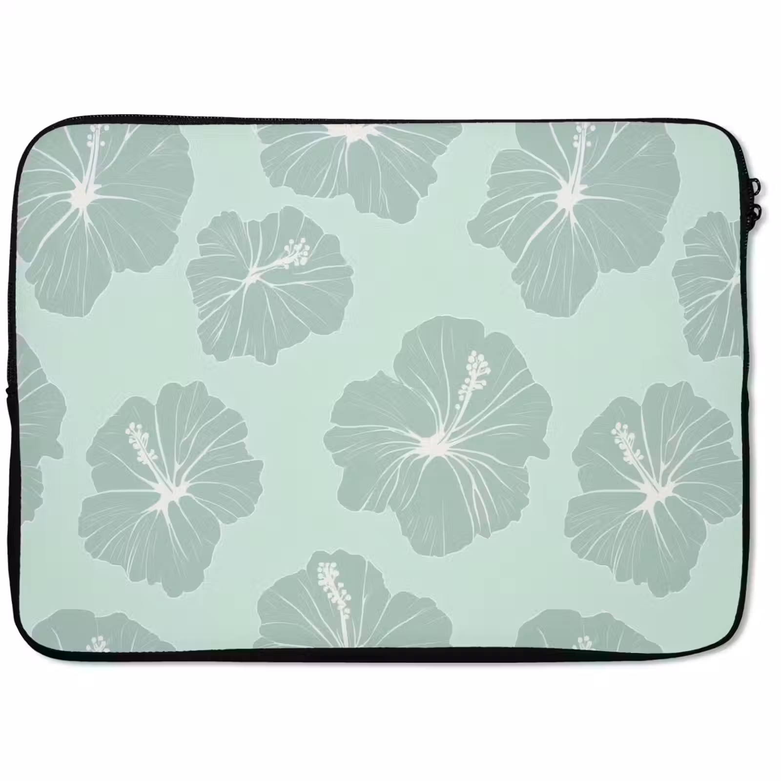 Laptophoes - Bloemen - Hibiscus - Mint — 1