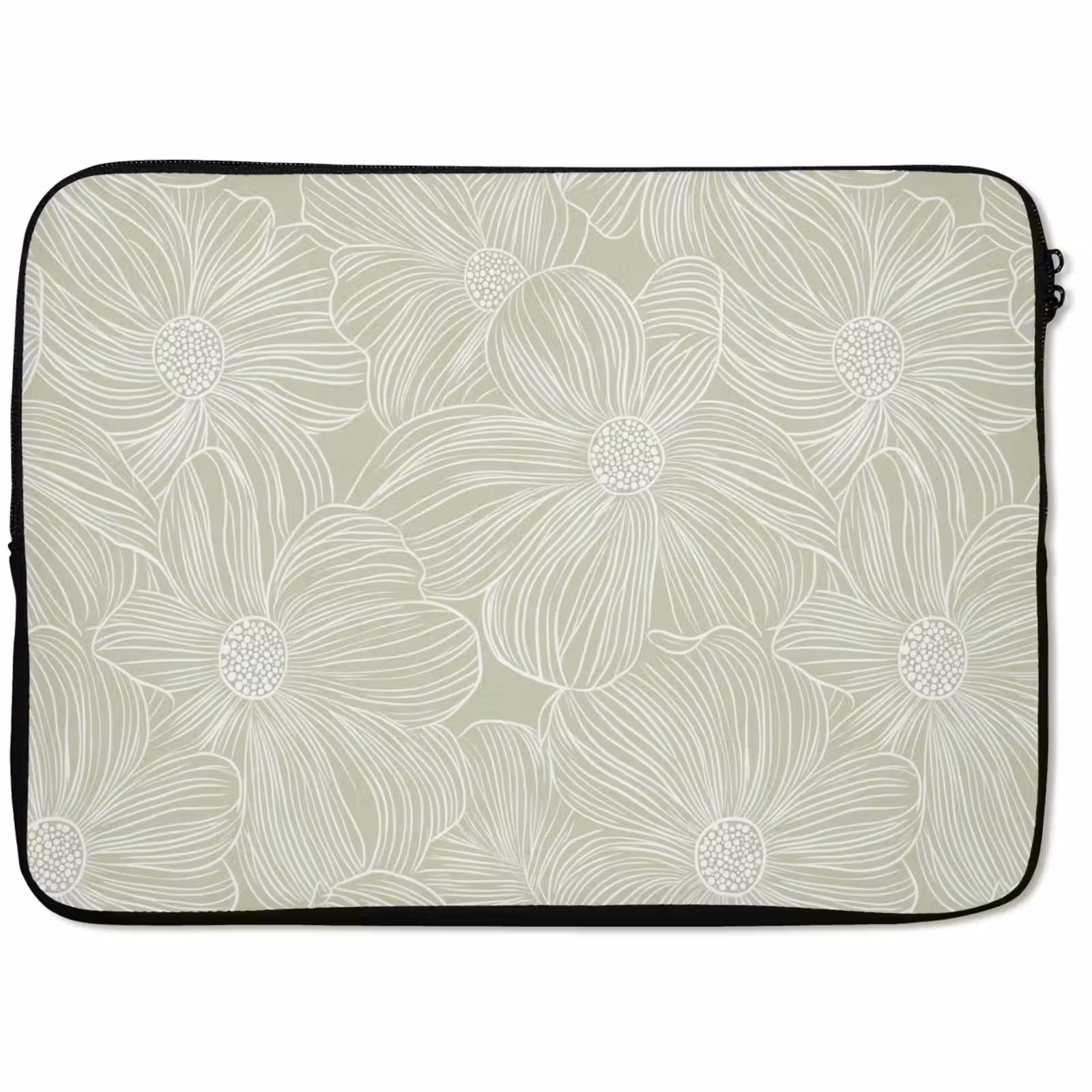 Laptophoes - Sereen - Bloemen - Groen — 1
