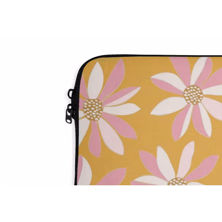 Laptophoes - Bloemen - Modern - Geel — 6