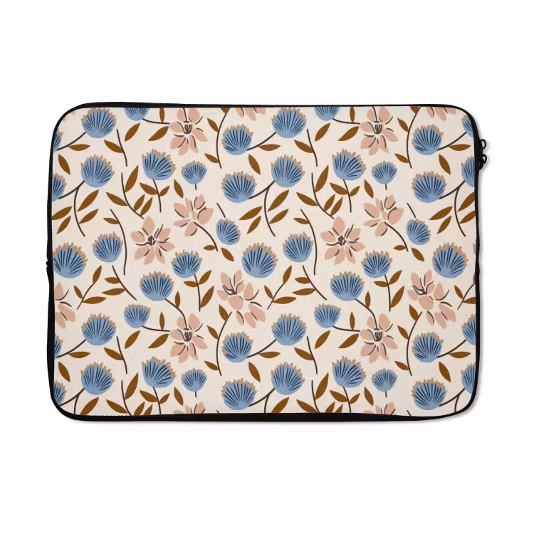 Laptophoes - Bloemen - Wild - Blauw — 5