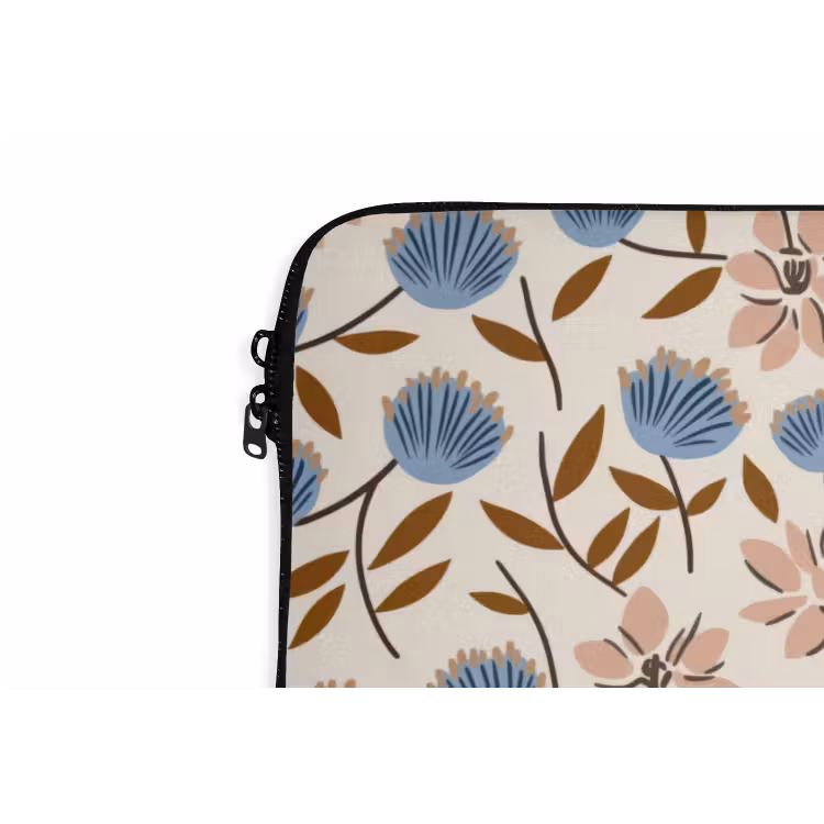 Laptophoes - Bloemen - Wild - Blauw — 6