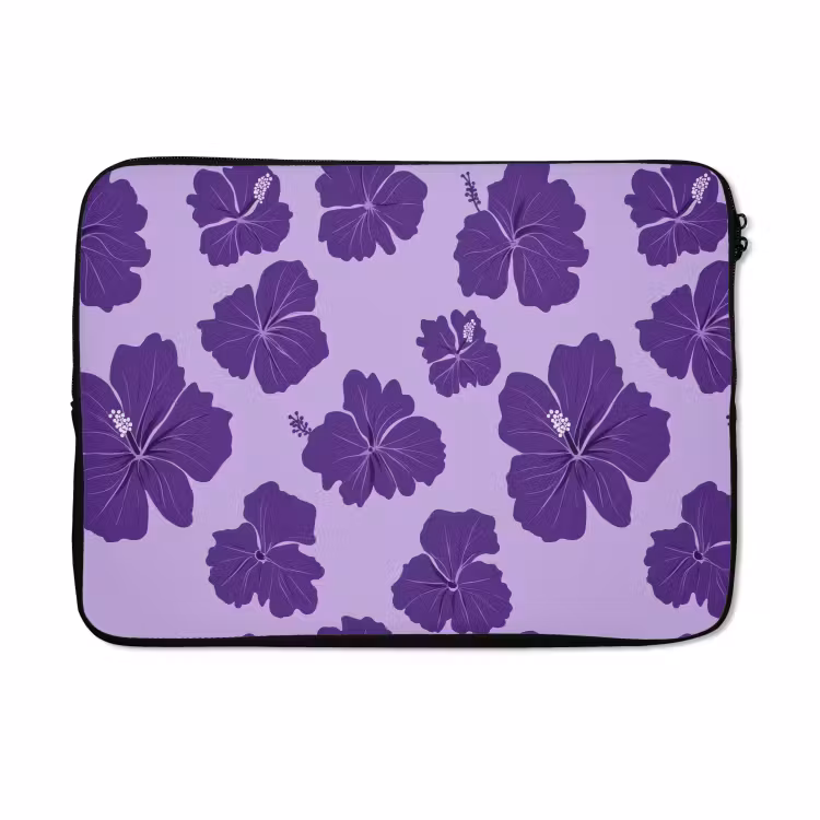 Laptophoes - Hibiscus - Bloemen - Paars — 5