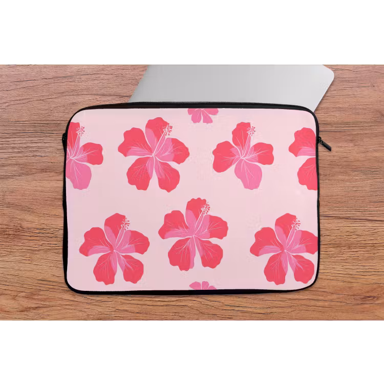 Laptophoes - Hibiscus - Bloemen - Roze — 2