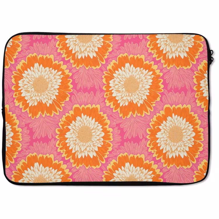 Laptophoes - Retro - Bloemen - Kleurrijk — 1