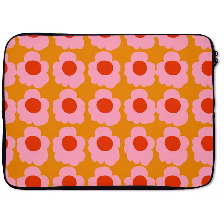 Laptophoes - Retro - Bloemen - Roze — 1