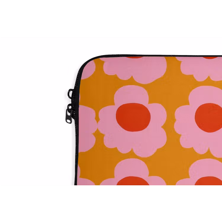 Laptophoes - Retro - Bloemen - Roze — 6