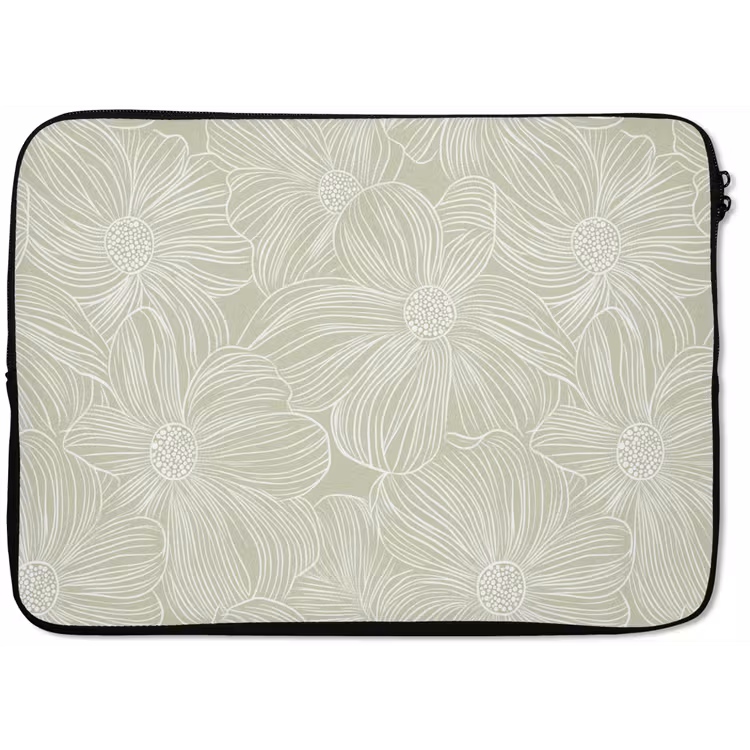 Laptophoes - Sereen - Bloemen - Groen — 1