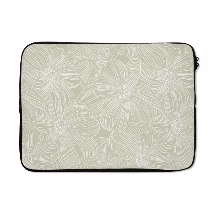 Laptophoes - Sereen - Bloemen - Groen — 5