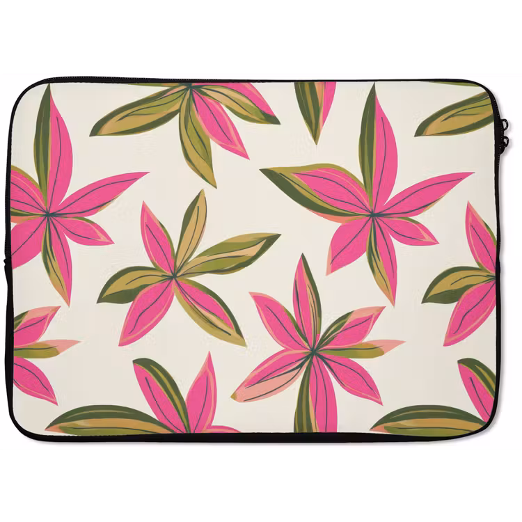 Laptophoes - Tropisch - Bloem - Roze — 1