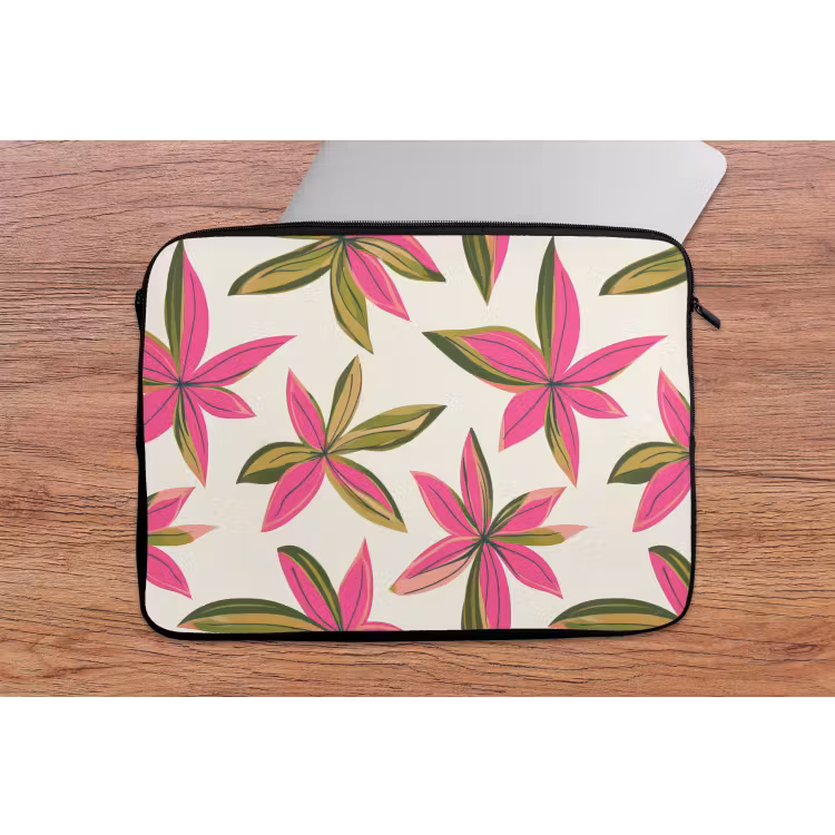 Laptophoes - Tropisch - Bloem - Roze — 2