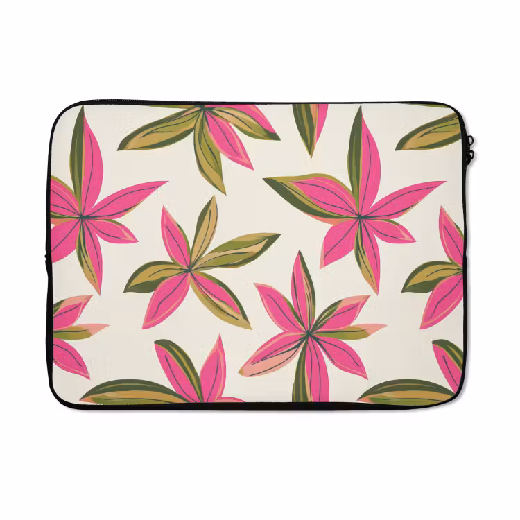 Laptophoes - Tropisch - Bloem - Roze — 5
